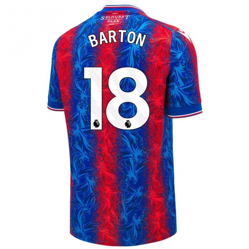 Women Football Kirsty Barton #18 Red Blue Stripes Home Jersey 2024/25 T-Shirt Za