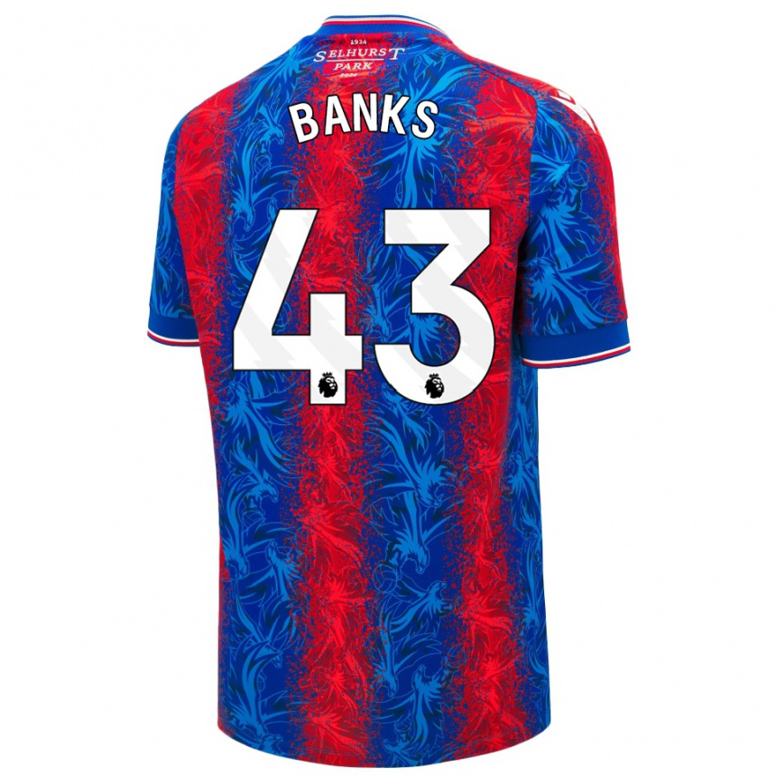 Women Football Scott Banks #43 Red Blue Stripes Home Jersey 2024/25 T-Shirt Za