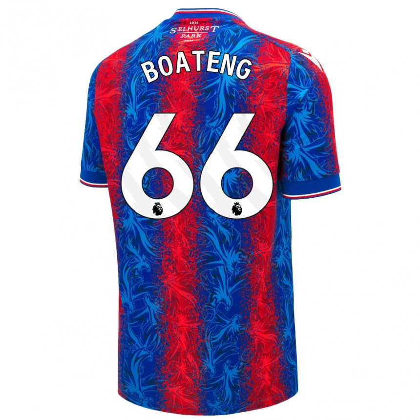 Women Football David Boateng #66 Red Blue Stripes Home Jersey 2024/25 T-Shirt Za