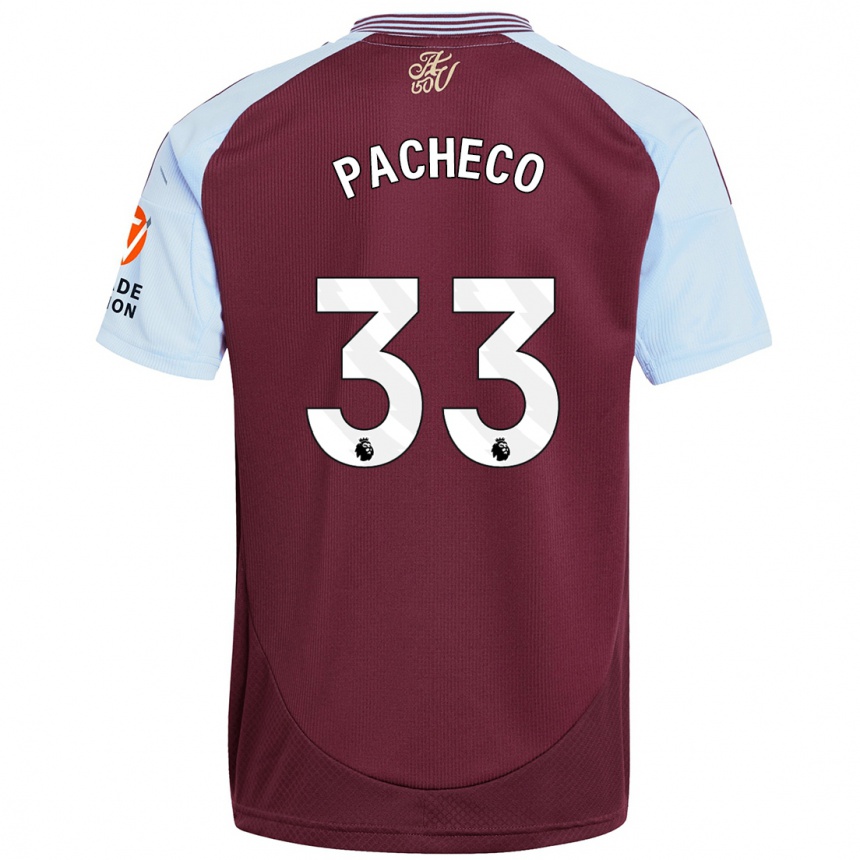 Women Football Maz Pacheco #33 Burgundy Sky Blue Home Jersey 2024/25 T-Shirt Za