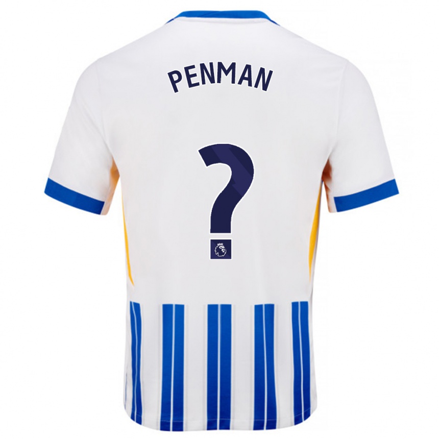 Women Football Charlie Penman #0 White Blue Pinstripes Home Jersey 2024/25 T-Shirt Za