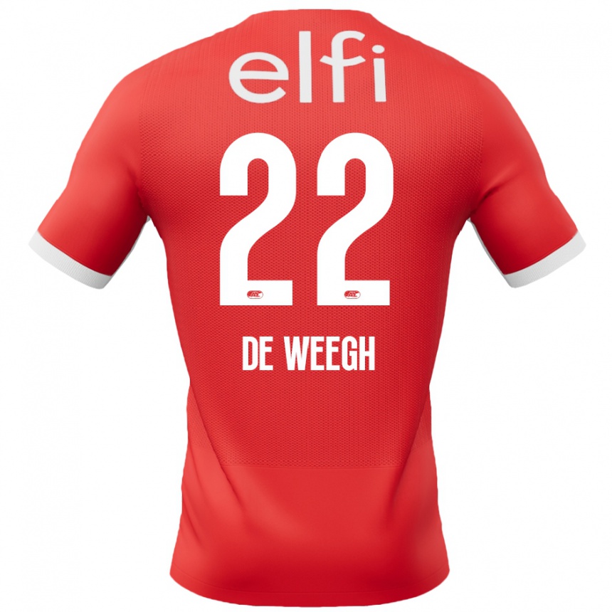 Women Football Bo Op De Weegh #22 Red White Home Jersey 2024/25 T-Shirt Za