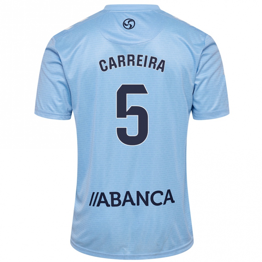 Women Football Sergio Carreira #5 Sky Blue Home Jersey 2024/25 T-Shirt Za