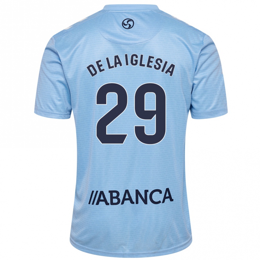 Women Football David De La Iglesia #29 Sky Blue Home Jersey 2024/25 T-Shirt Za