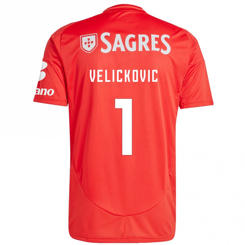 Women Football Luka Velickovic #1 Red White Home Jersey 2024/25 T-Shirt Za