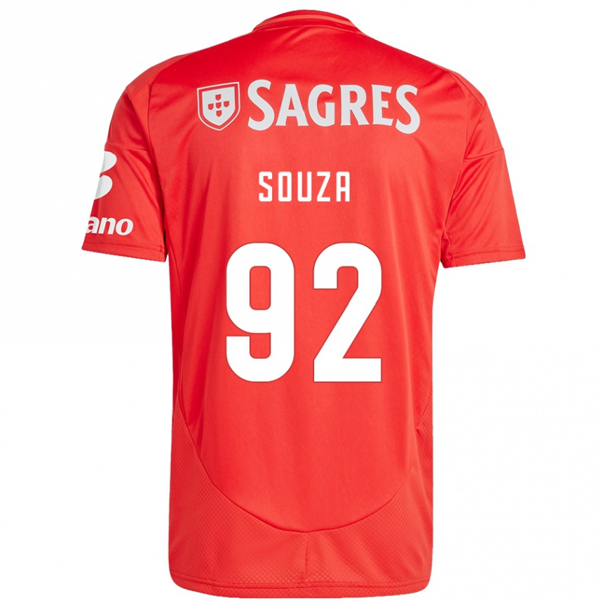 Women Football Pedro Souza #92 Red White Home Jersey 2024/25 T-Shirt Za