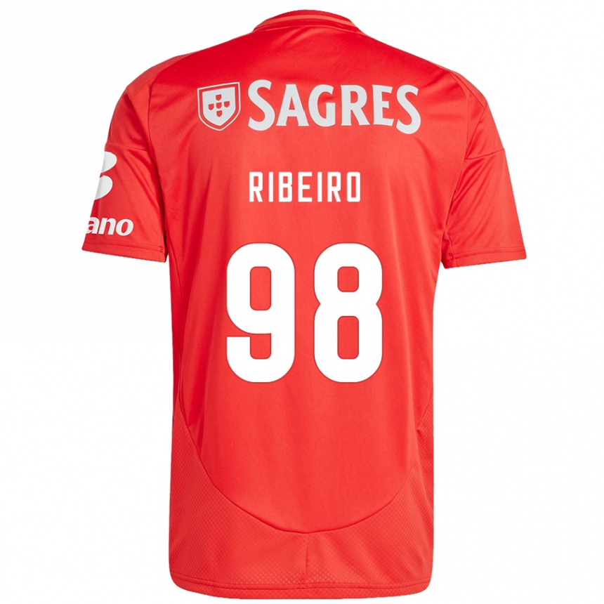 Women Football Ricardo Ribeiro #98 Red White Home Jersey 2024/25 T-Shirt Za