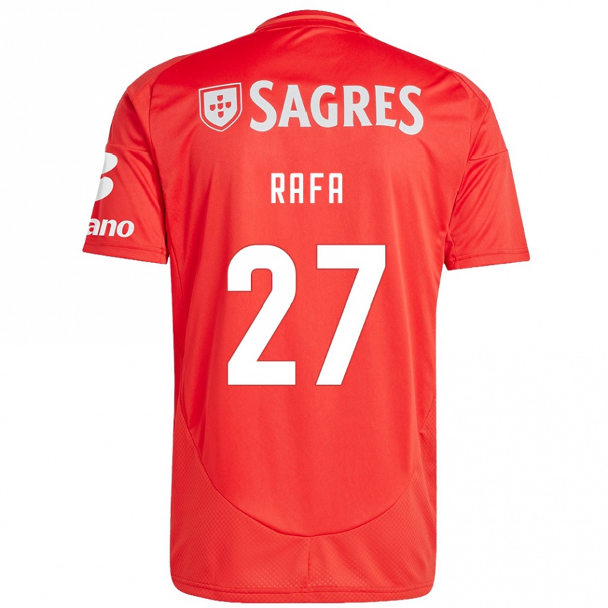 Women Football Rafa Silva #27 Red White Home Jersey 2024/25 T-Shirt Za