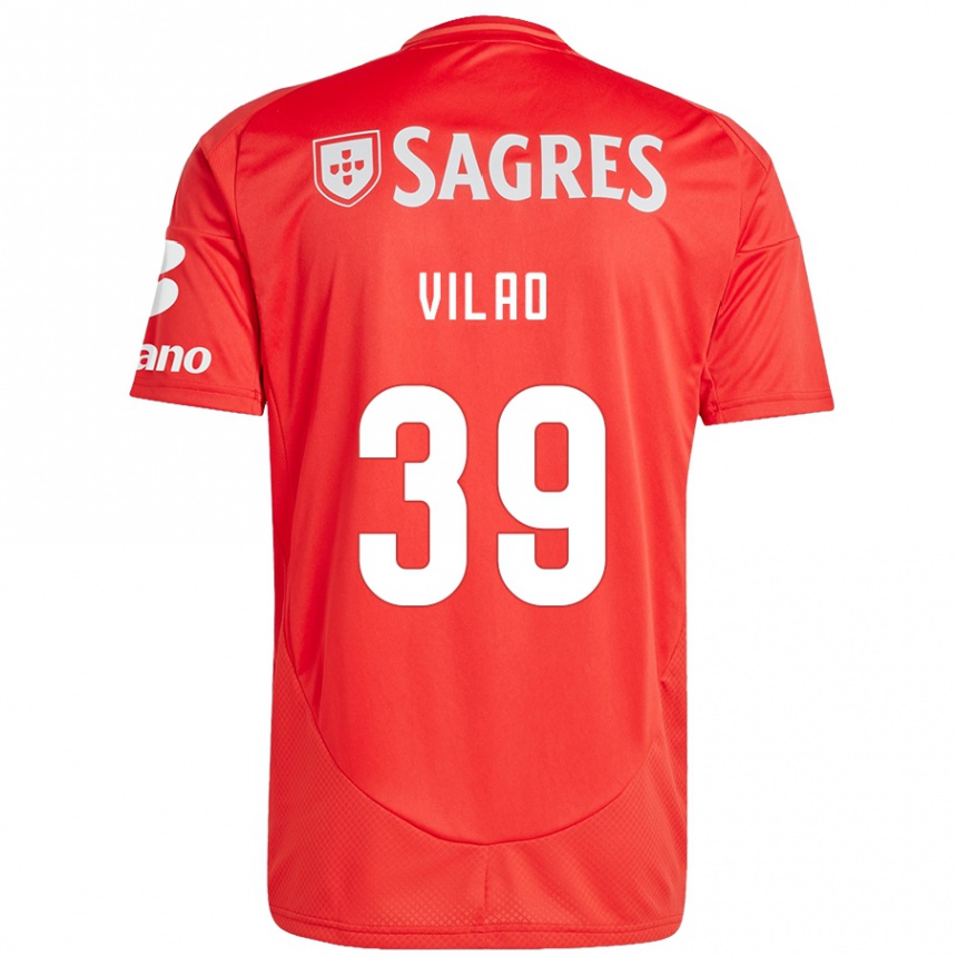 Women Football Carolina Vilao #39 Red White Home Jersey 2024/25 T-Shirt Za