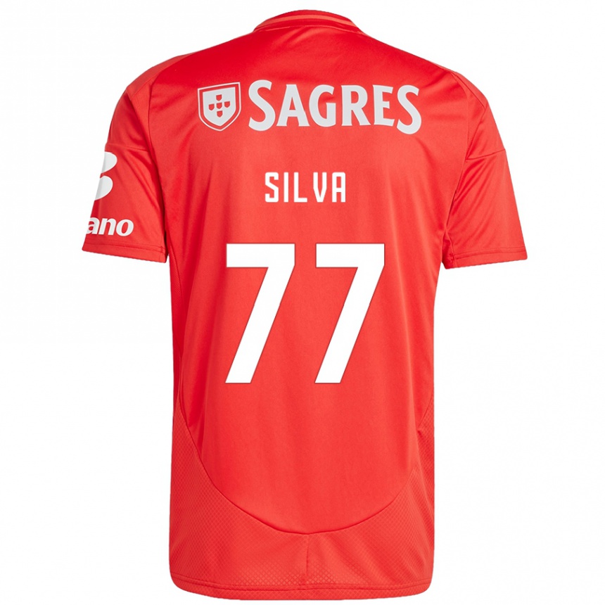 Women Football Jessica Silva #77 Red White Home Jersey 2024/25 T-Shirt Za