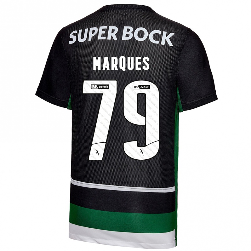 Women Football Rodrigo Marquês #79 Black White Green Home Jersey 2024/25 T-Shirt Za