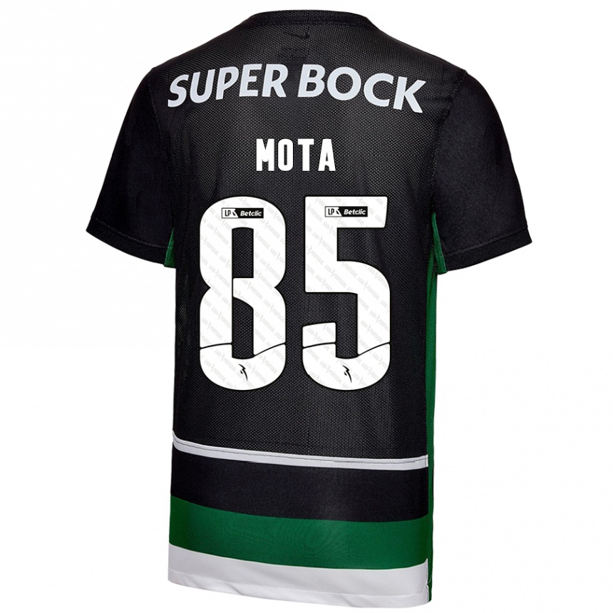 Women Football Rafael Mota #85 Black White Green Home Jersey 2024/25 T-Shirt Za