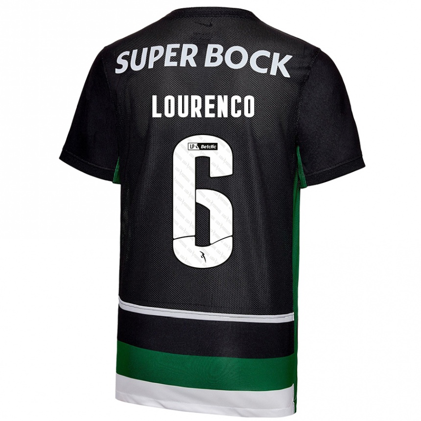 Women Football Bruna Lourenço Urbano Costa #6 Black White Green Home Jersey 2024/25 T-Shirt Za