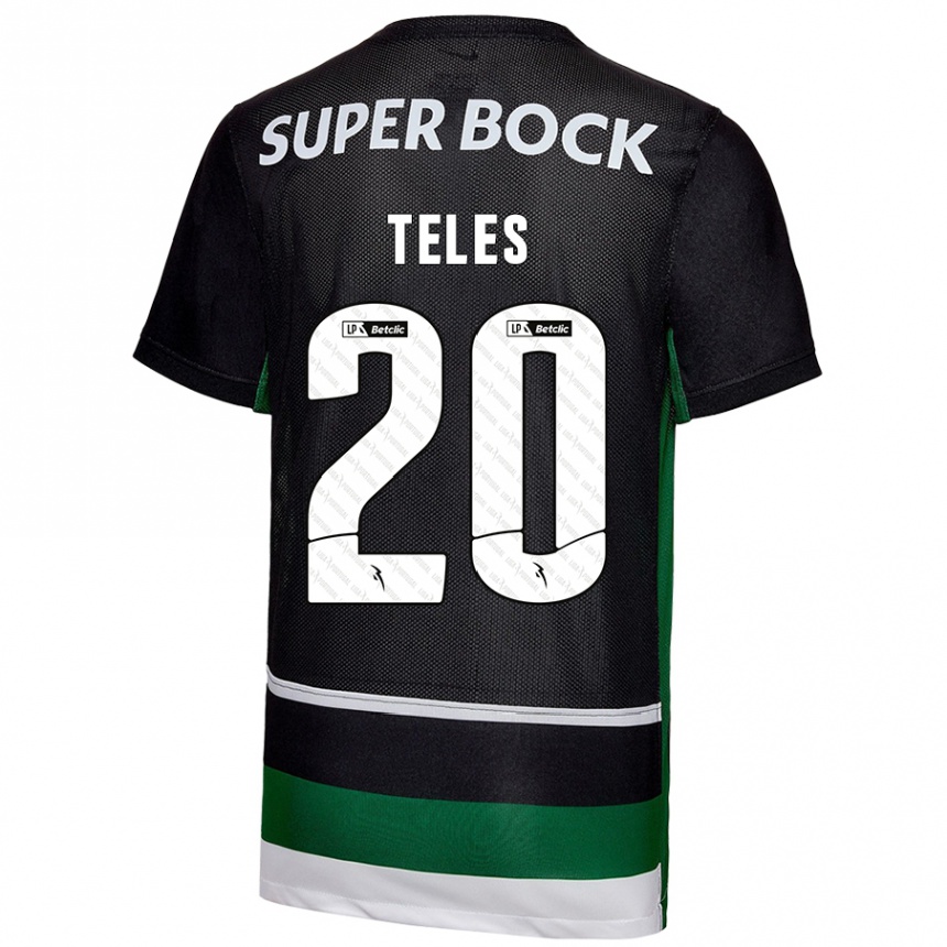 Women Football Ana Isabel Teles #20 Black White Green Home Jersey 2024/25 T-Shirt Za