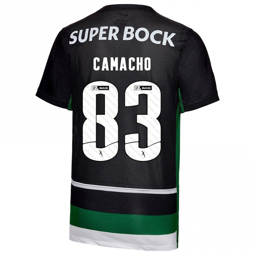 Women Football Rafael Camacho #83 Black White Green Home Jersey 2024/25 T-Shirt Za