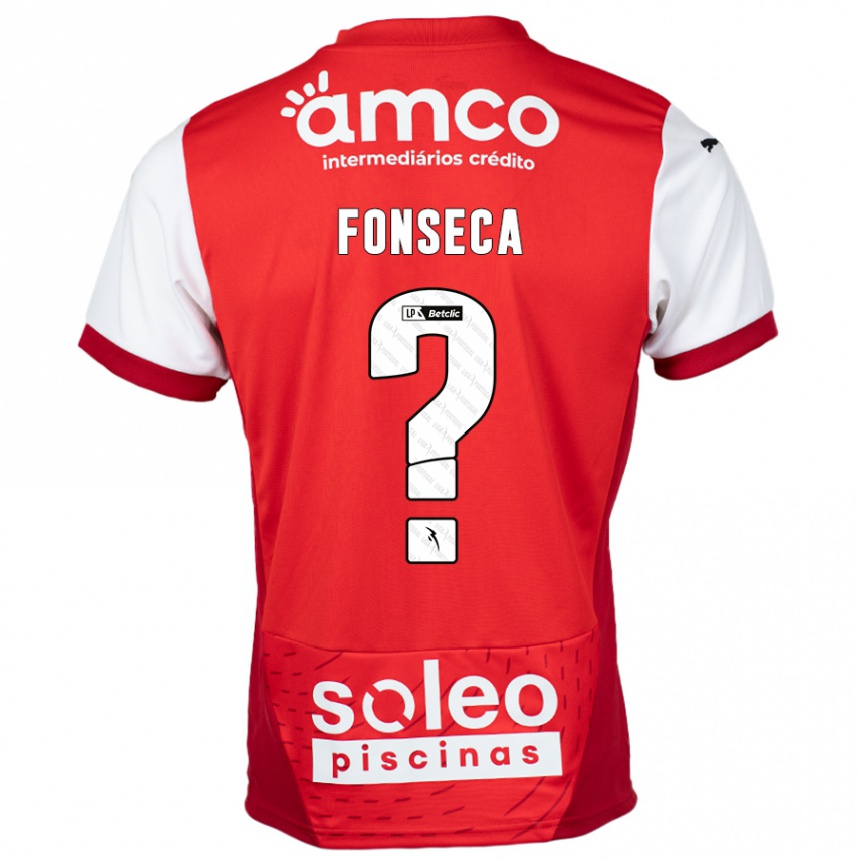 Women Football Diogo Fonseca #0 Red White Home Jersey 2024/25 T-Shirt Za