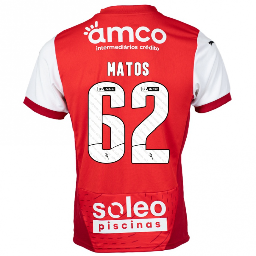 Women Football Nuno Matos #62 Red White Home Jersey 2024/25 T-Shirt Za