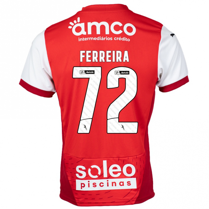 Women Football André Ferreira #72 Red White Home Jersey 2024/25 T-Shirt Za