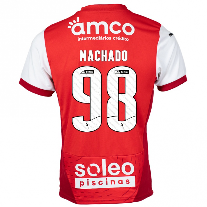 Women Football Gonçalo Machado #98 Red White Home Jersey 2024/25 T-Shirt Za