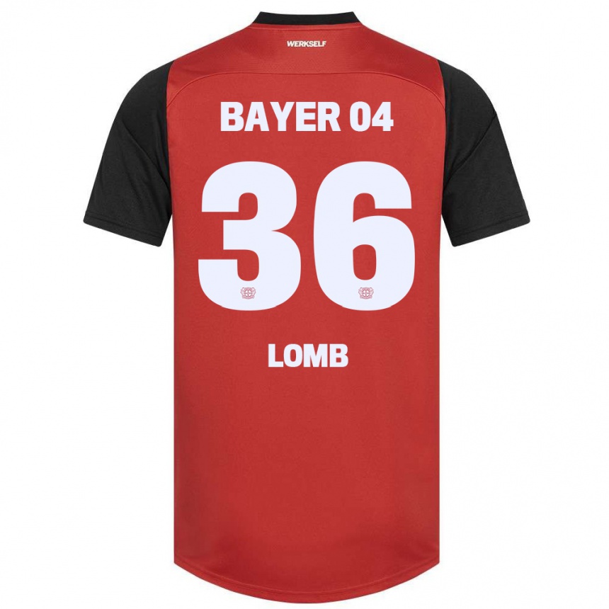 Women Football Niklas Lomb #36 Red Black Home Jersey 2024/25 T-Shirt Za