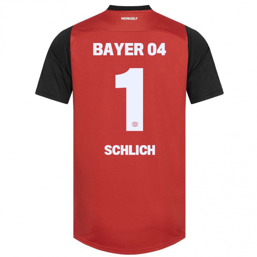 Women Football Jesper Schlich #1 Red Black Home Jersey 2024/25 T-Shirt Za