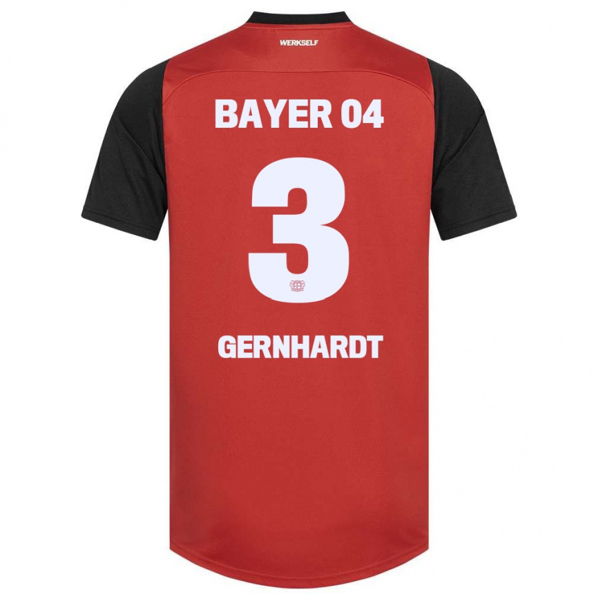 Women Football Nils Gernhardt #3 Red Black Home Jersey 2024/25 T-Shirt Za