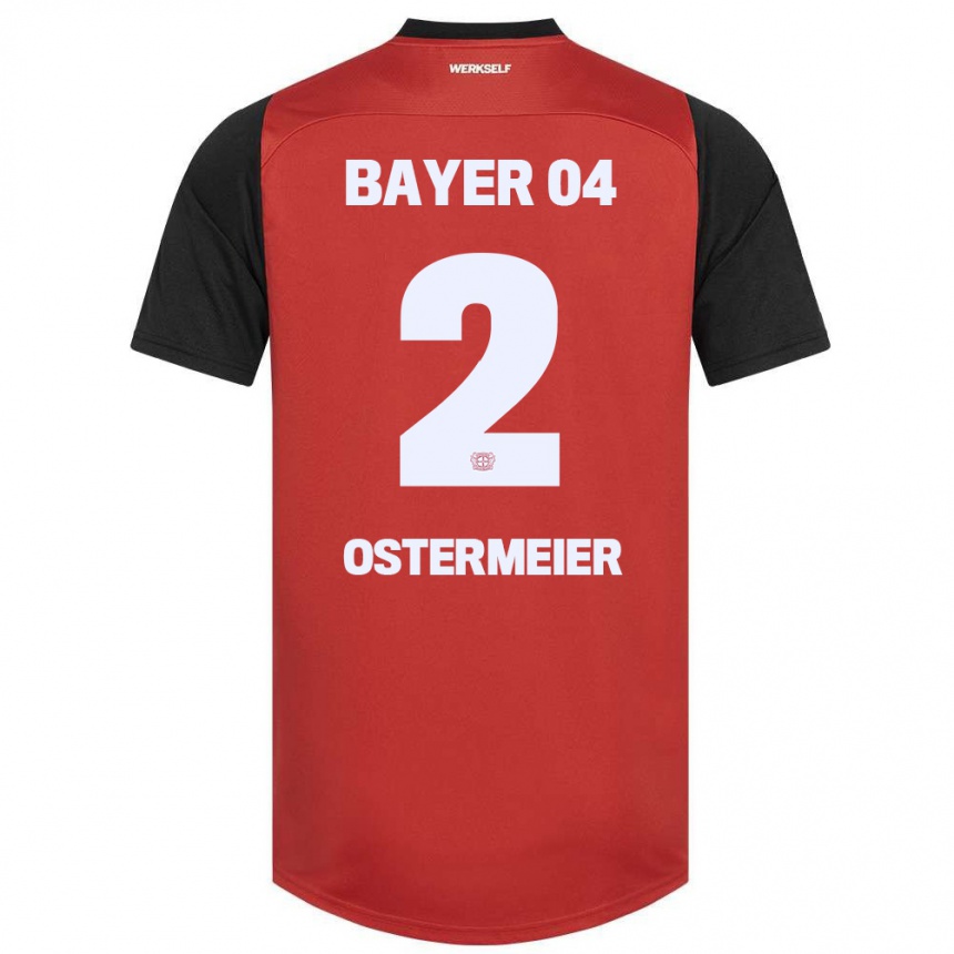 Women Football Selina Ostermeier #2 Red Black Home Jersey 2024/25 T-Shirt Za