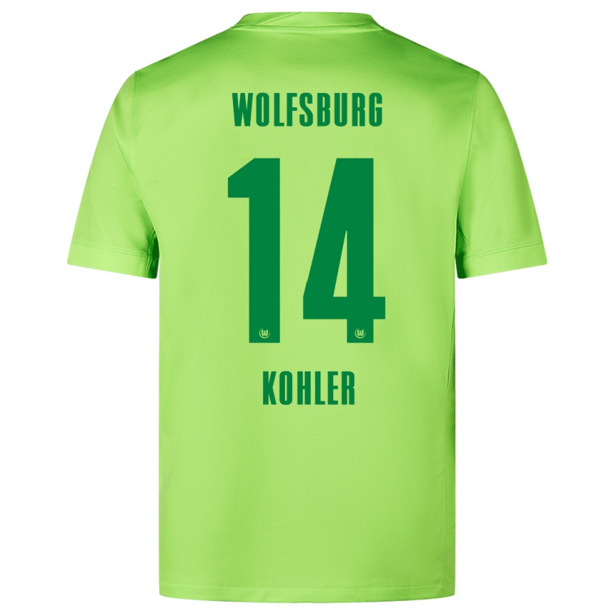 Women Football Leonard Köhler #14 Fluorescent Green Home Jersey 2024/25 T-Shirt Za