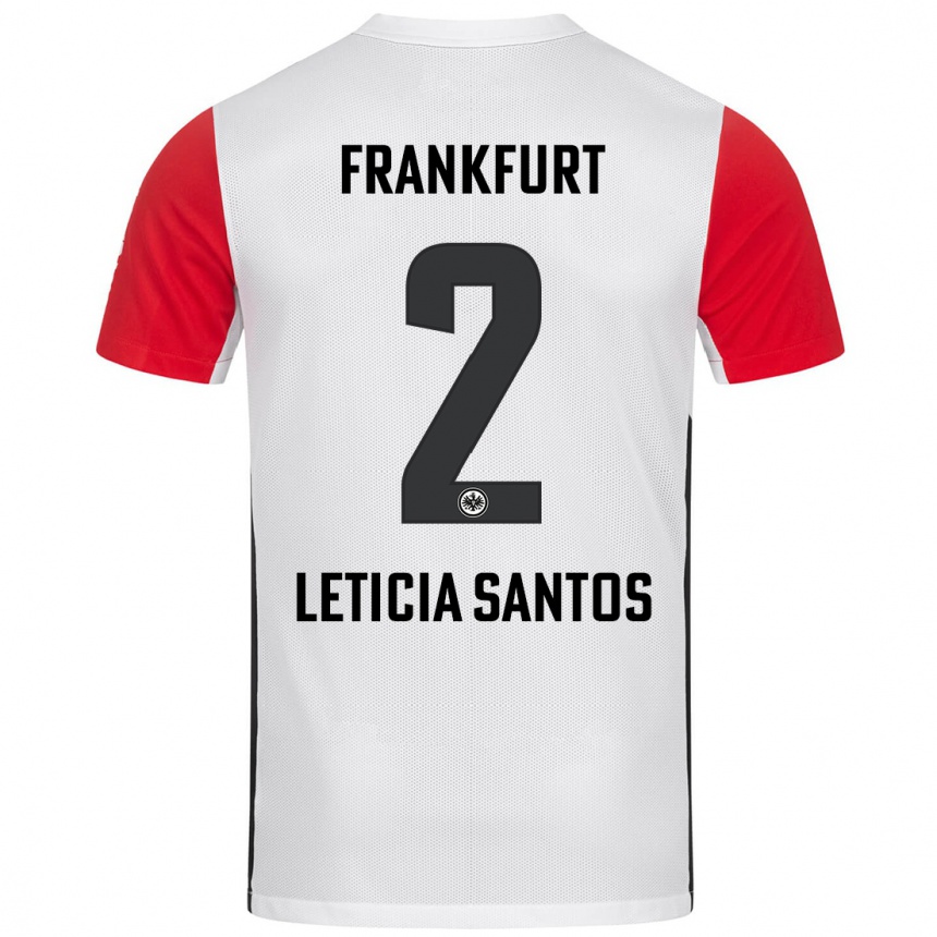 Women Football Letícia Santos De Oliveira #2 White Red Home Jersey 2024/25 T-Shirt Za