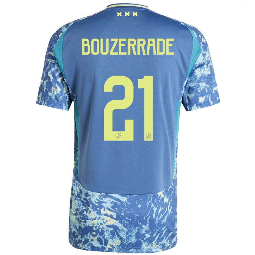 Women Football Zaina Bouzerrade #21 Grey Blue Yellow Away Jersey 2024/25 T-Shirt Za