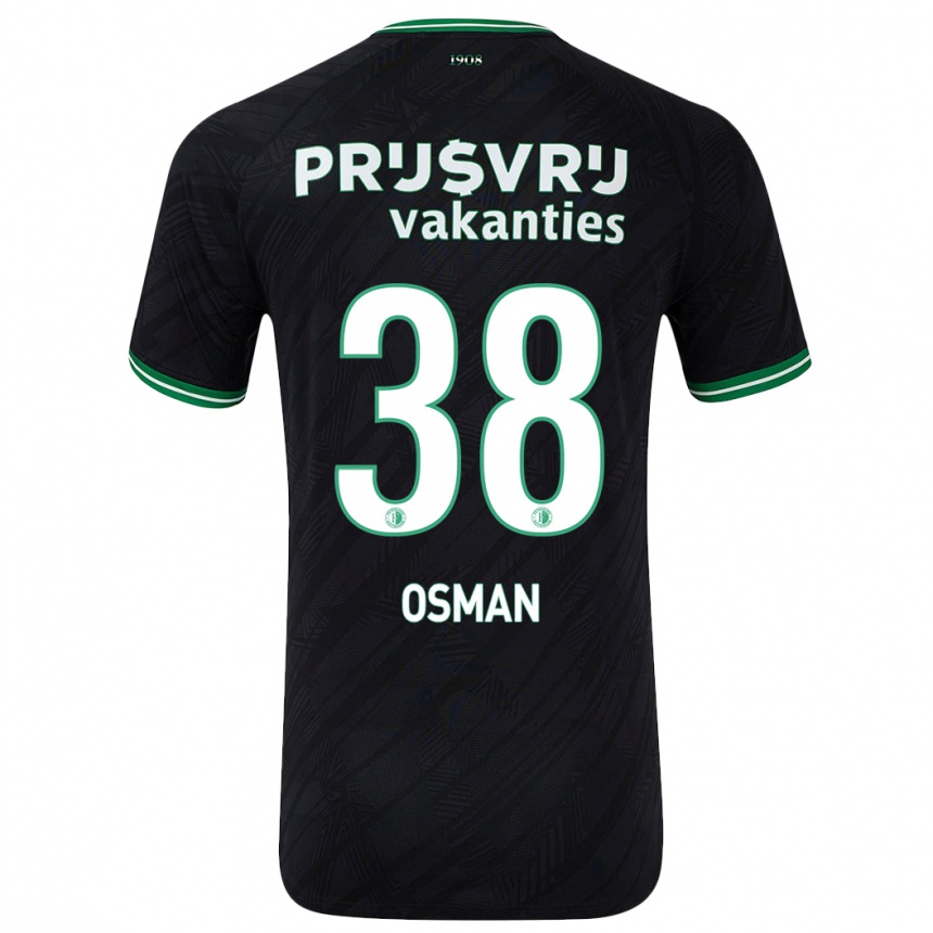 Women Football Ibrahim Osman #38 Black Green Away Jersey 2024/25 T-Shirt Za