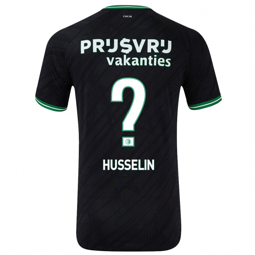 Women Football Matéo Husselin #0 Black Green Away Jersey 2024/25 T-Shirt Za