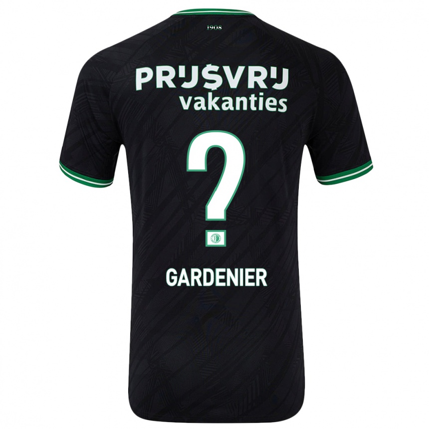 Women Football Lucas Gardenier #0 Black Green Away Jersey 2024/25 T-Shirt Za