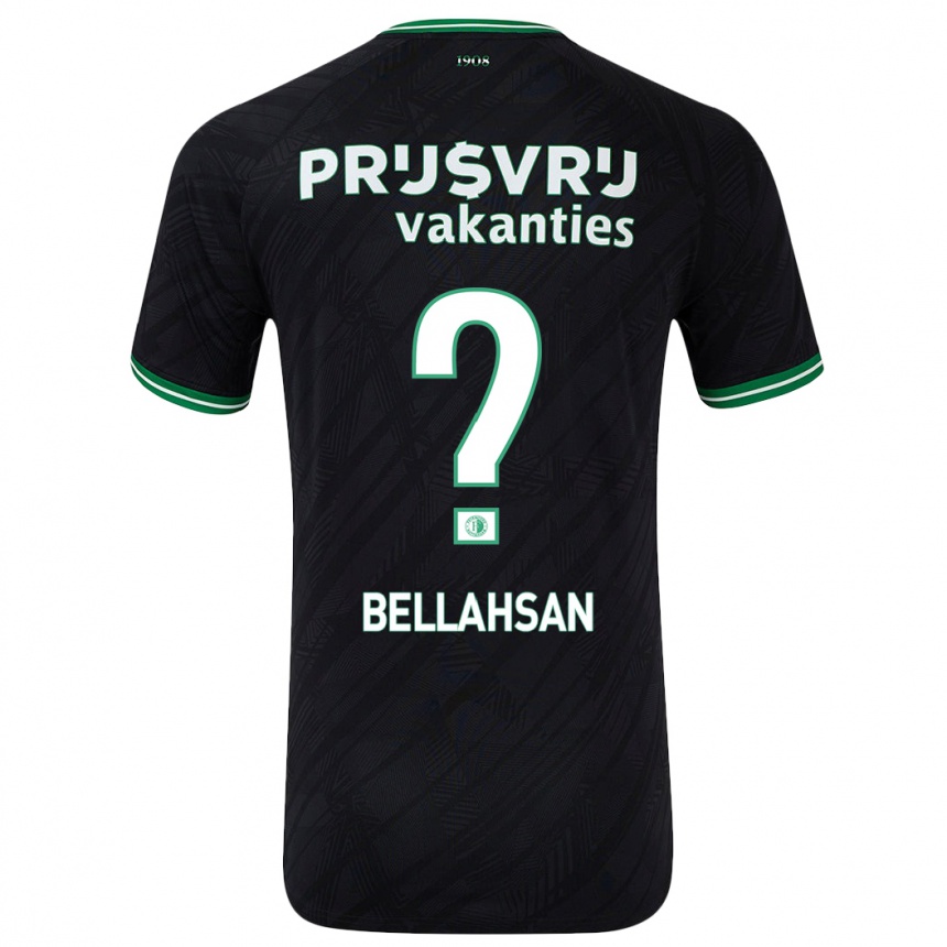 Women Football Jawad Bellahsan #0 Black Green Away Jersey 2024/25 T-Shirt Za