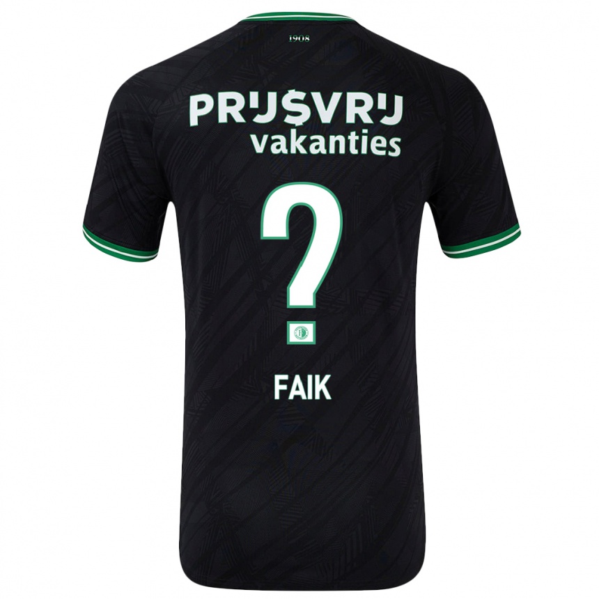 Women Football Ibrahim Faik #0 Black Green Away Jersey 2024/25 T-Shirt Za