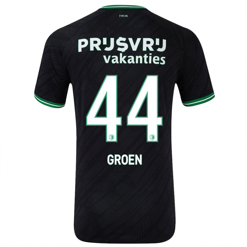 Women Football Nesto Groen #44 Black Green Away Jersey 2024/25 T-Shirt Za