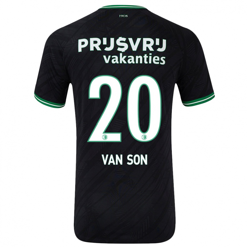 Women Football Anne Van Son #20 Black Green Away Jersey 2024/25 T-Shirt Za