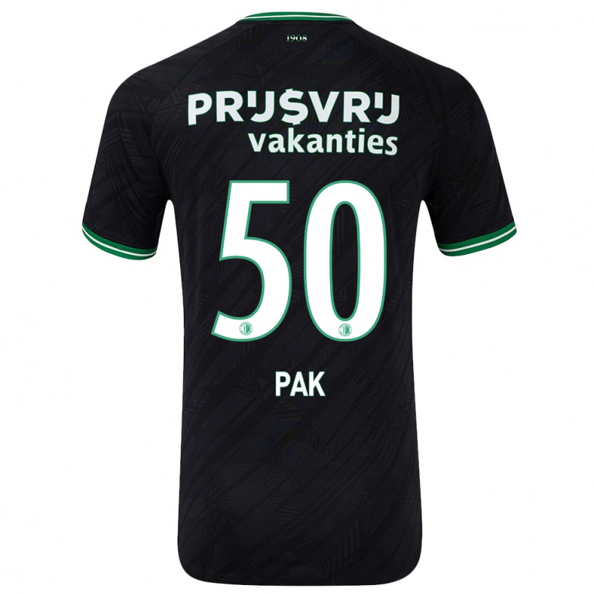 Women Football Sam Pak #50 Black Green Away Jersey 2024/25 T-Shirt Za