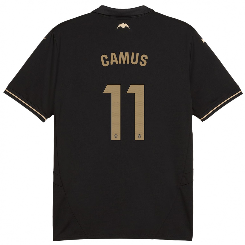 Women Football Marco Camus #11 Black Away Jersey 2024/25 T-Shirt Za