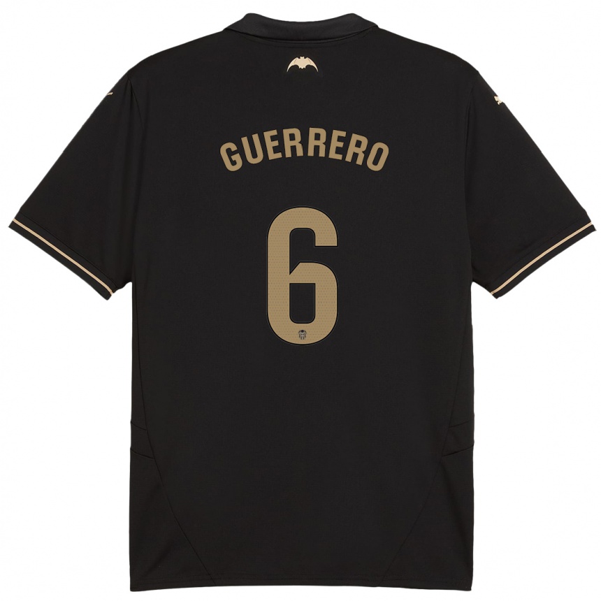 Women Football Paula Guerrero #6 Black Away Jersey 2024/25 T-Shirt Za