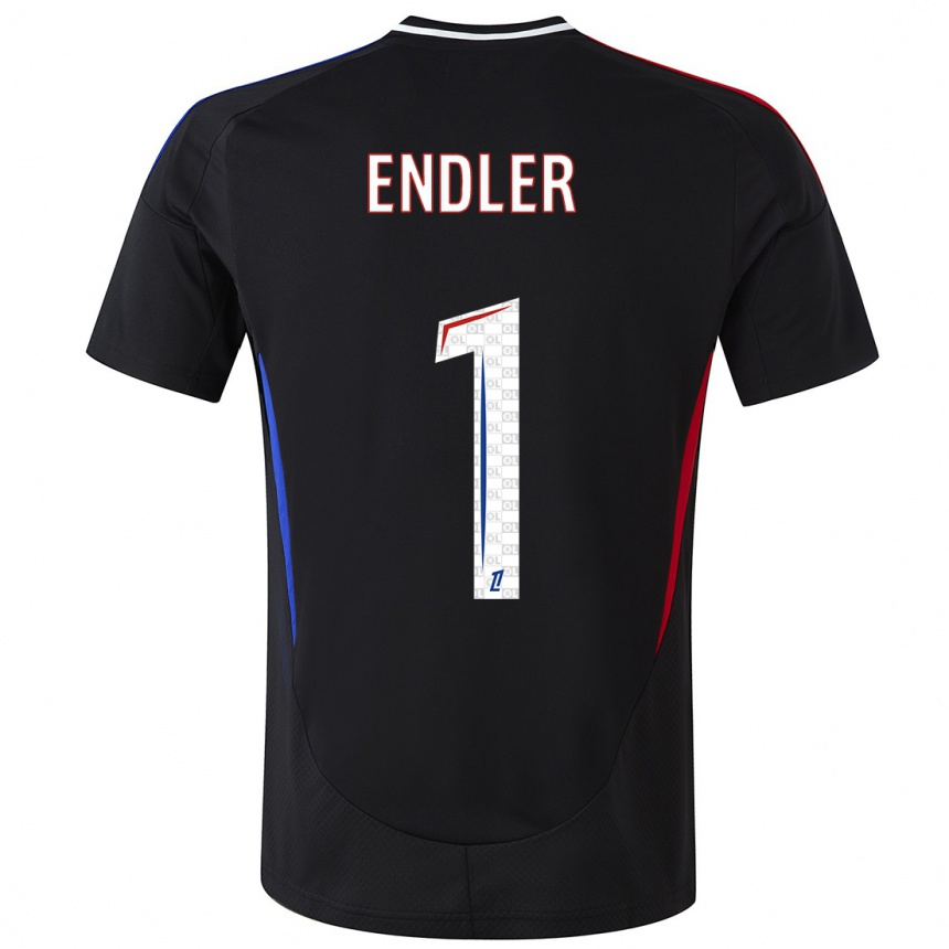 Women Football Christiane Endler #1 Black Away Jersey 2024/25 T-Shirt Za