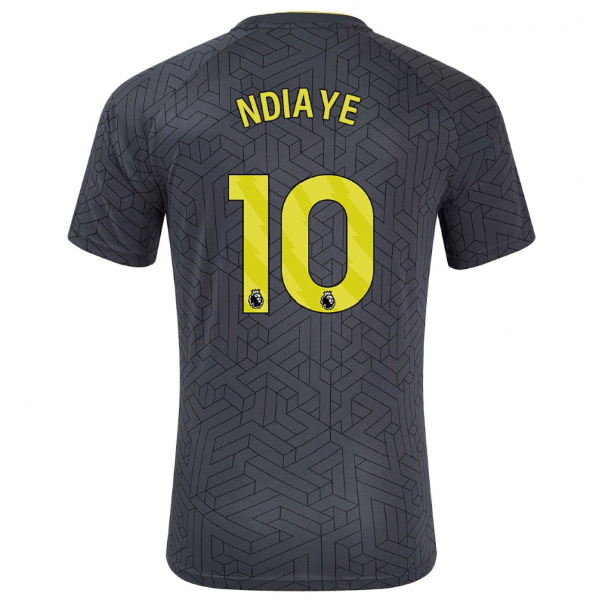 Women Football Iliman Ndiaye #10 Black Yellow Away Jersey 2024/25 T-Shirt Za