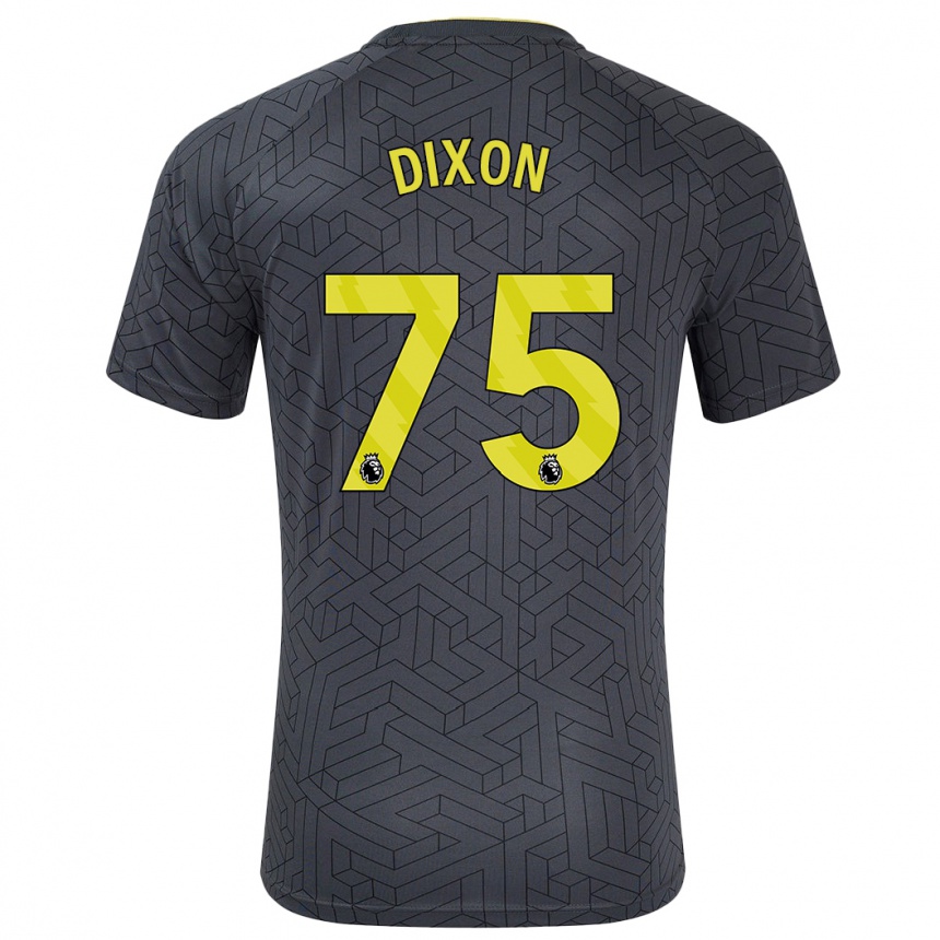 Women Football Roman Dixon #75 Black Yellow Away Jersey 2024/25 T-Shirt Za