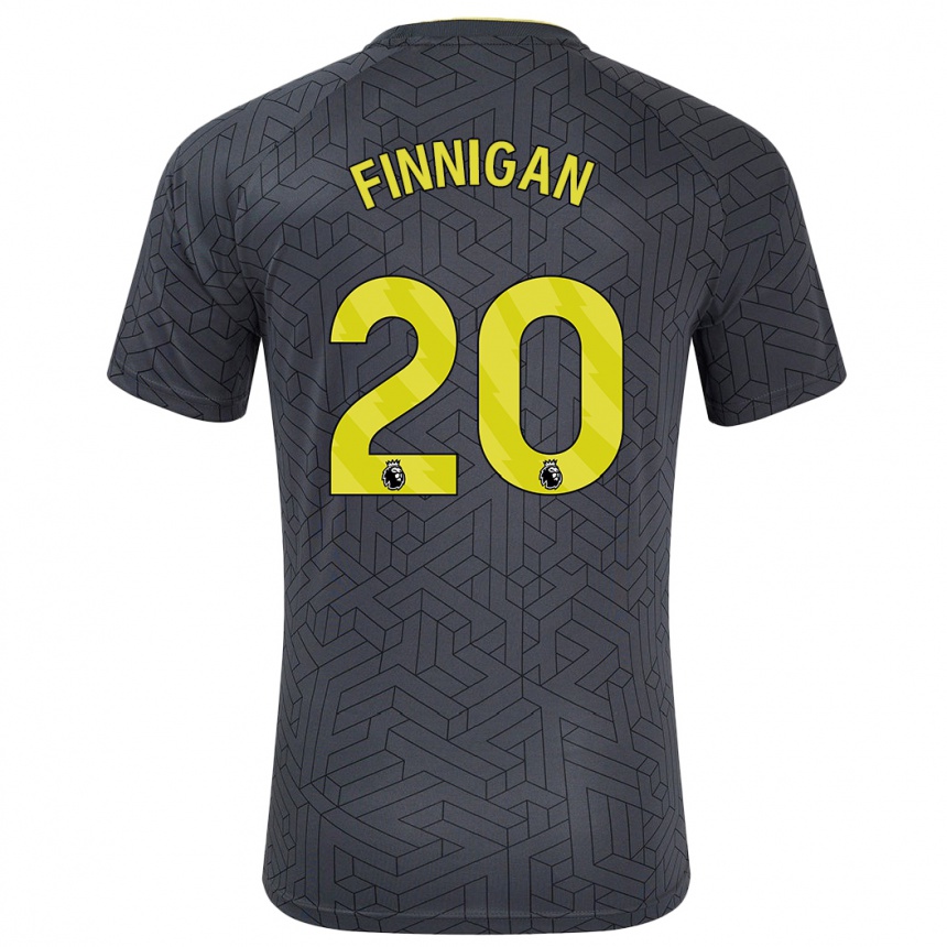 Women Football Megan Finnigan #20 Black Yellow Away Jersey 2024/25 T-Shirt Za