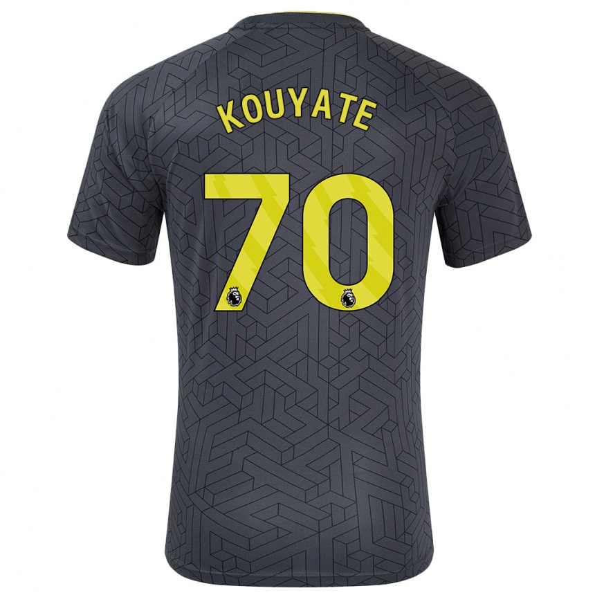 Women Football Katia Kouyate #70 Black Yellow Away Jersey 2024/25 T-Shirt Za