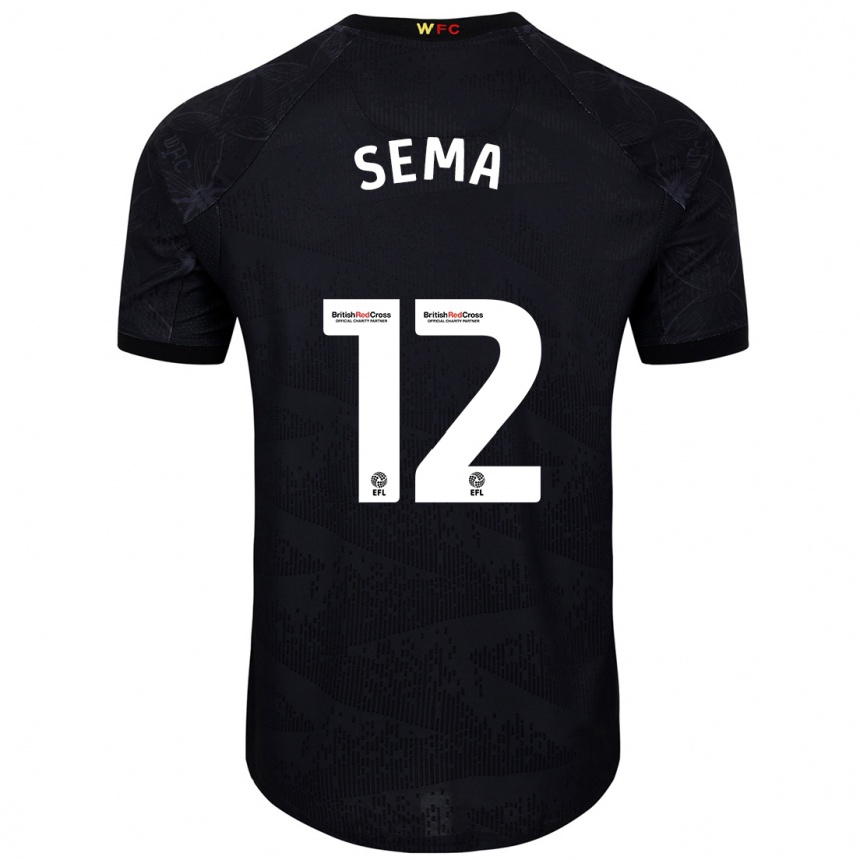 Women Football Ken Sema #12 Black White Away Jersey 2024/25 T-Shirt Za