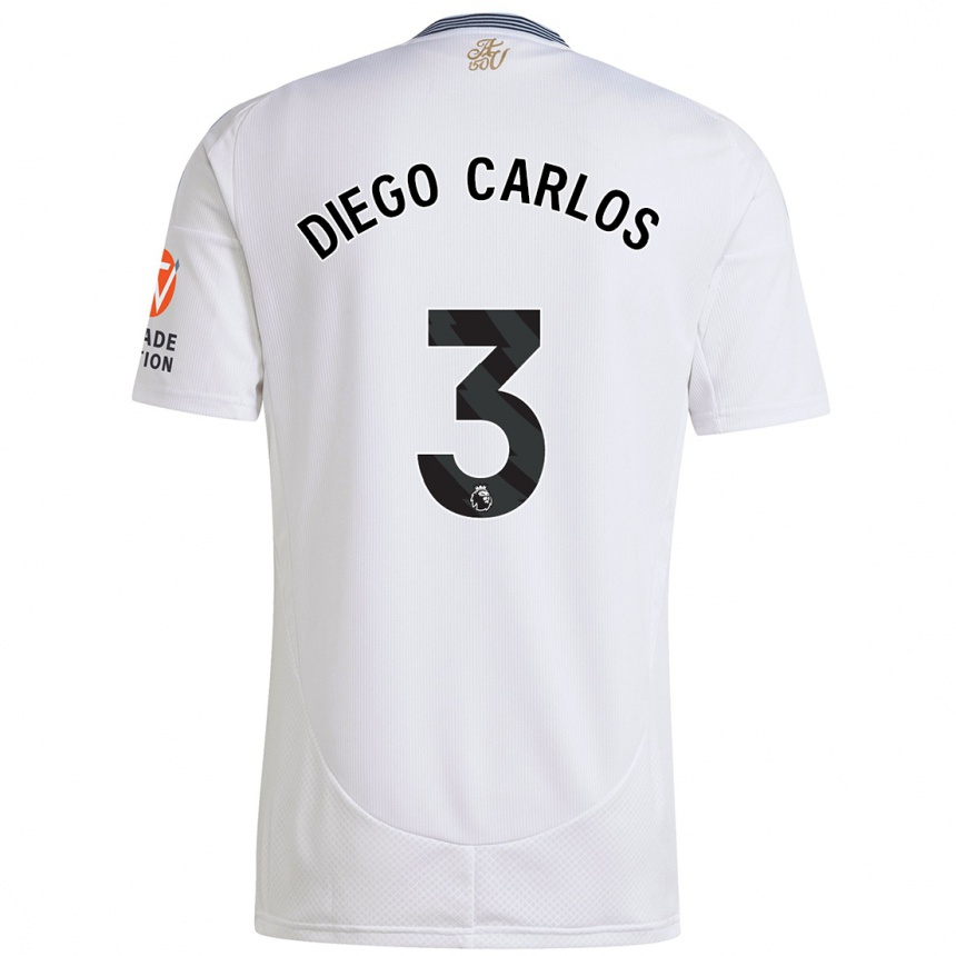 Women Football Diego Carlos #3 White Away Jersey 2024/25 T-Shirt Za