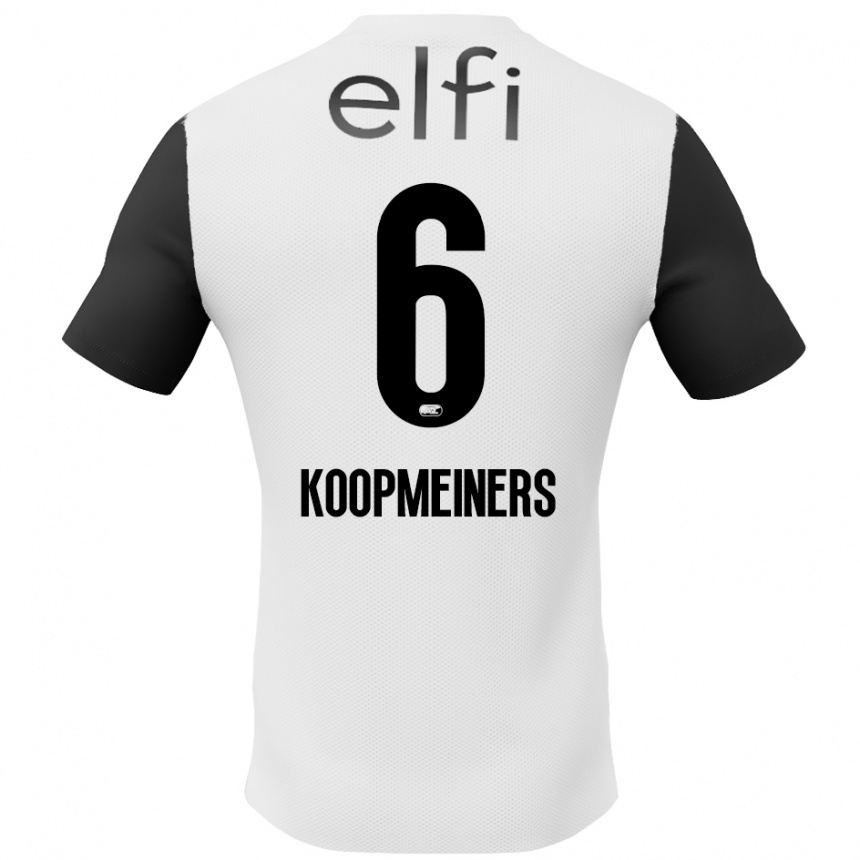 Women Football Peer Koopmeiners #6 White Black Away Jersey 2024/25 T-Shirt Za