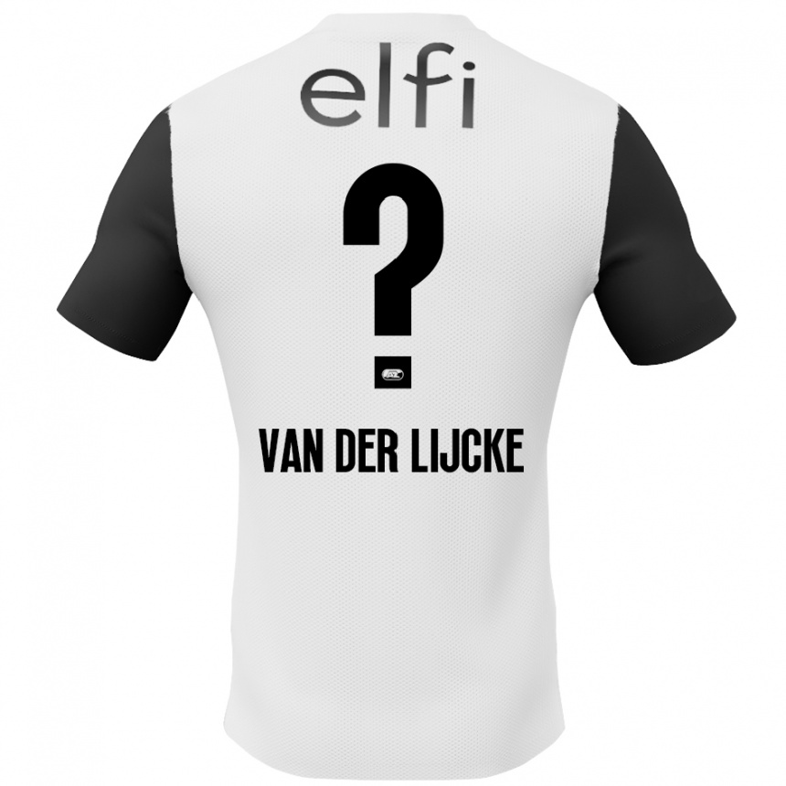 Women Football Donny Van Der Lijcke #0 White Black Away Jersey 2024/25 T-Shirt Za