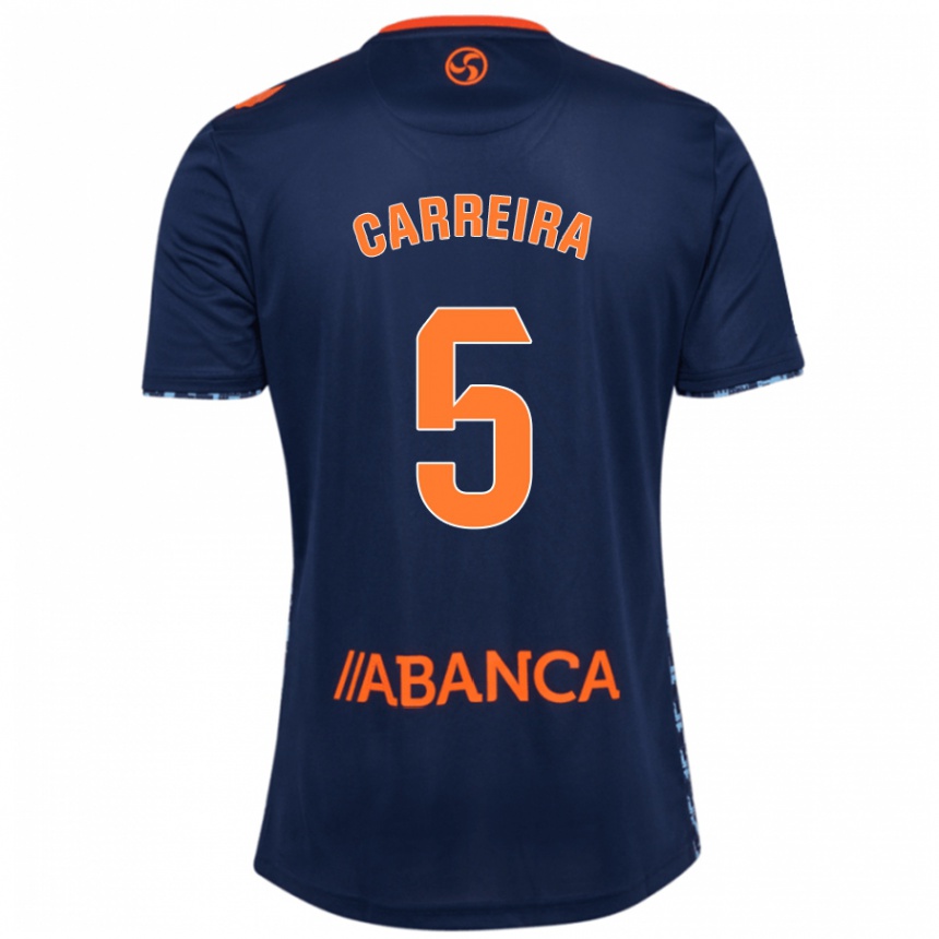 Women Football Sergio Carreira #5 Navy Blue Away Jersey 2024/25 T-Shirt Za